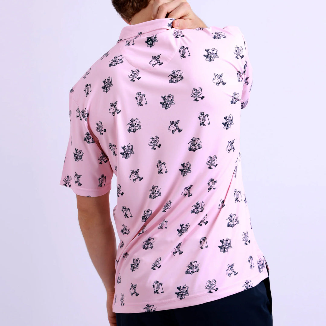 Edmonton Oilers Swannies Golf Retreat Pink Sublimated Polo