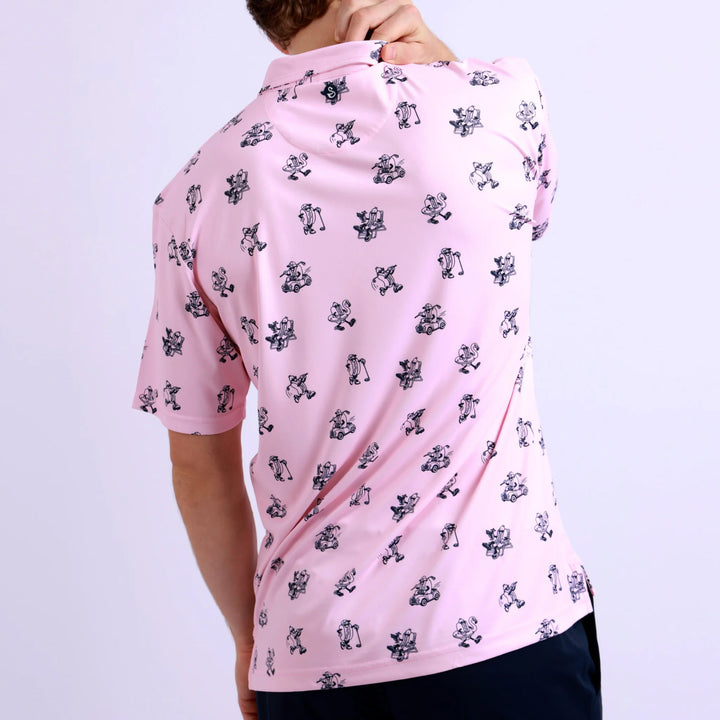 Edmonton Oilers Swannies Golf Retreat Pink Sublimated Polo