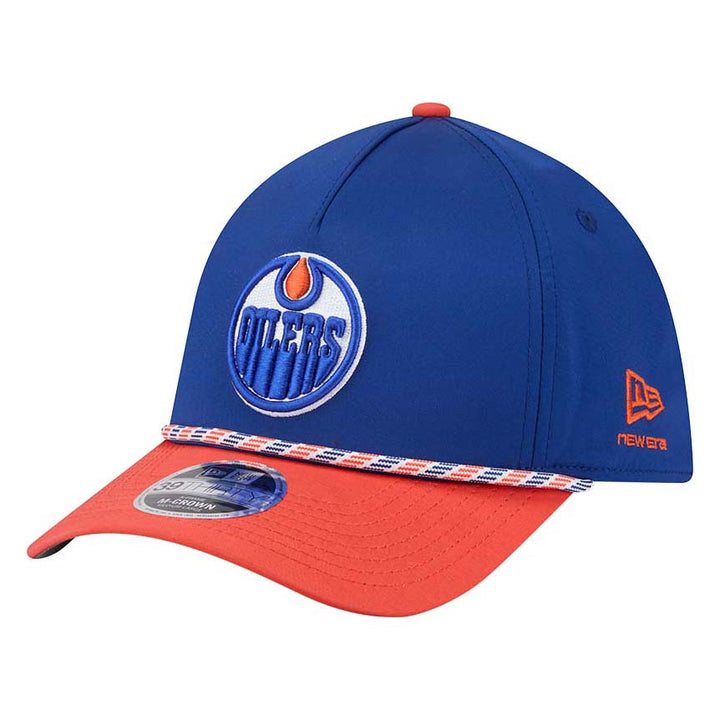 Edmonton Oilers Toddler-Kids New Era Blue & Orange Rope 39THIRTY M-Crown Flex Hat