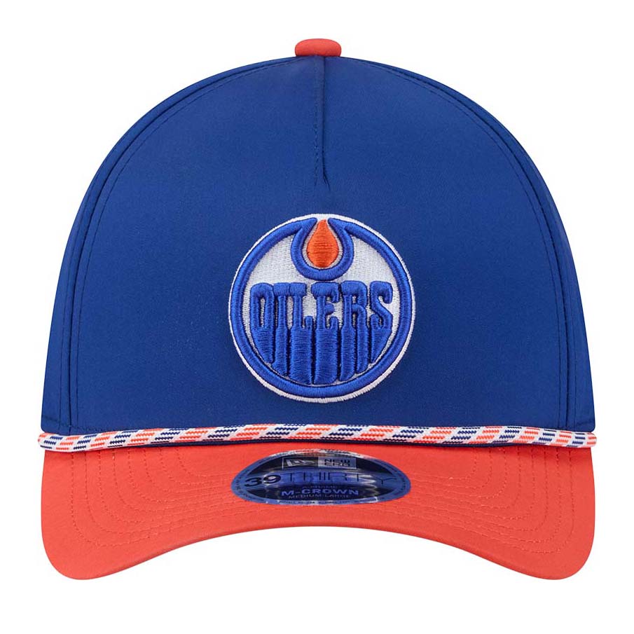 Edmonton Oilers Toddler-Kids New Era Blue & Orange Rope 39THIRTY M-Crown Flex Hat