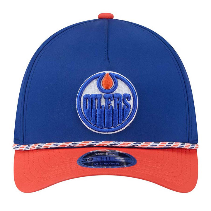Edmonton Oilers Toddler-Kids New Era Blue & Orange Rope 39THIRTY M-Crown Flex Hat