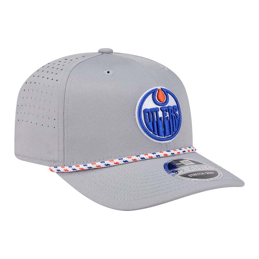 Edmonton Oilers Toddler New Era Grey Rope 9SEVENTY Stretch Adjustable Hat