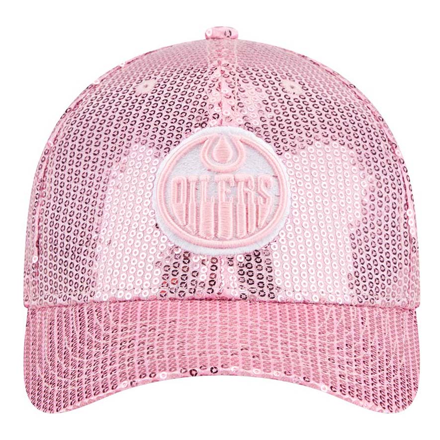 Edmonton Oilers Toddler New Era Pink Sequin 9FORTY M-Crown Adjustable Hat
