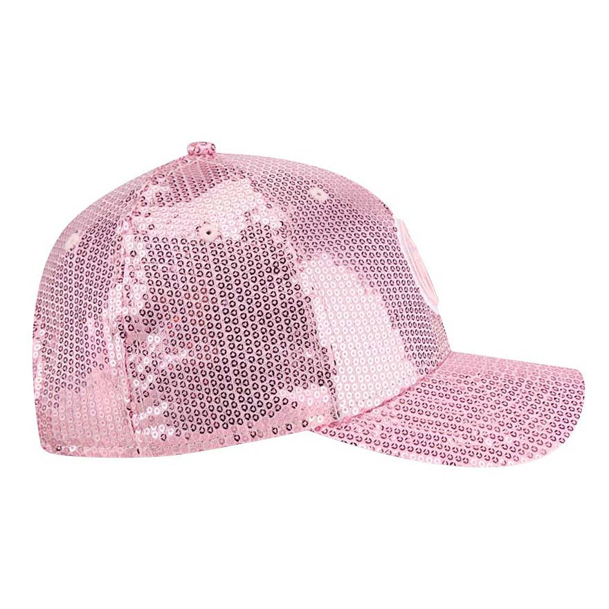 Edmonton Oilers Toddler New Era Pink Sequin 9FORTY M-Crown Adjustable Hat