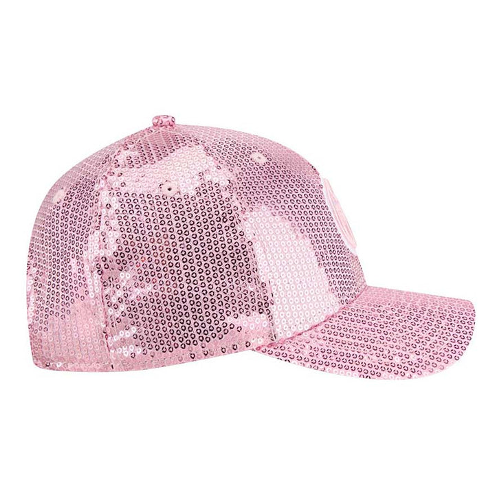 Edmonton Oilers Toddler New Era Pink Sequin 9FORTY M-Crown Adjustable Hat