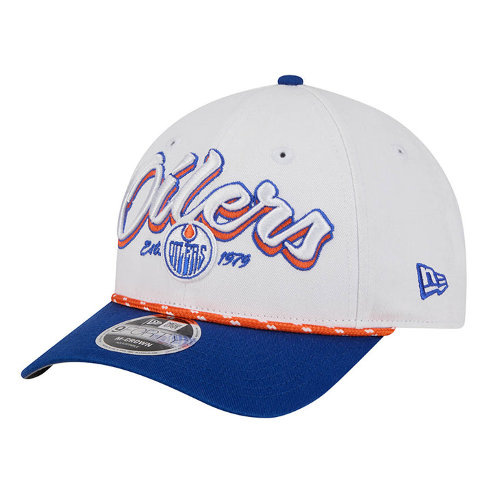 Edmonton Oilers Toddler New Era White & Blue Team Loyal 9FORTY M-Crown Adjustable Hat
