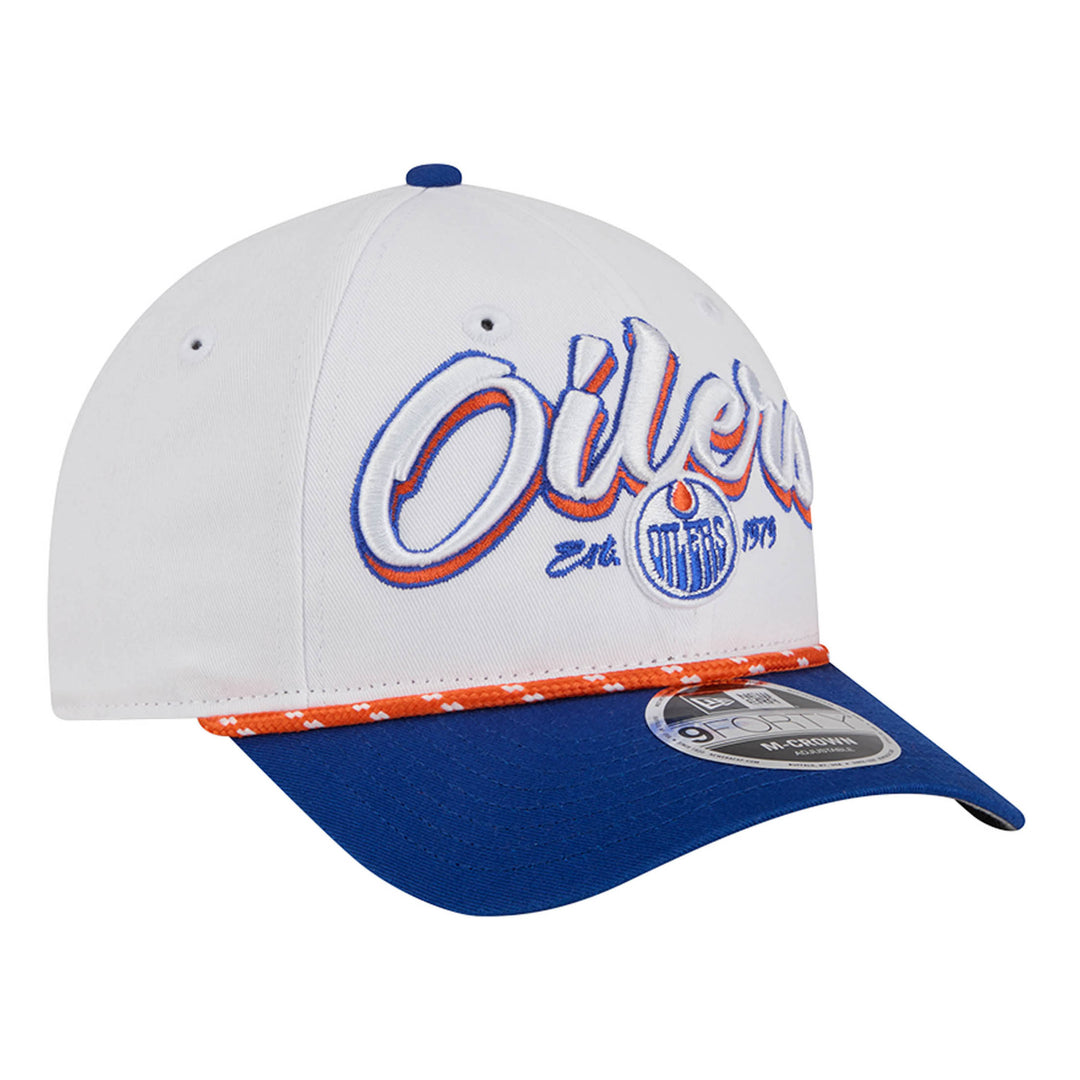 Edmonton Oilers Toddler New Era White & Blue Team Loyal 9FORTY M-Crown Adjustable Hat