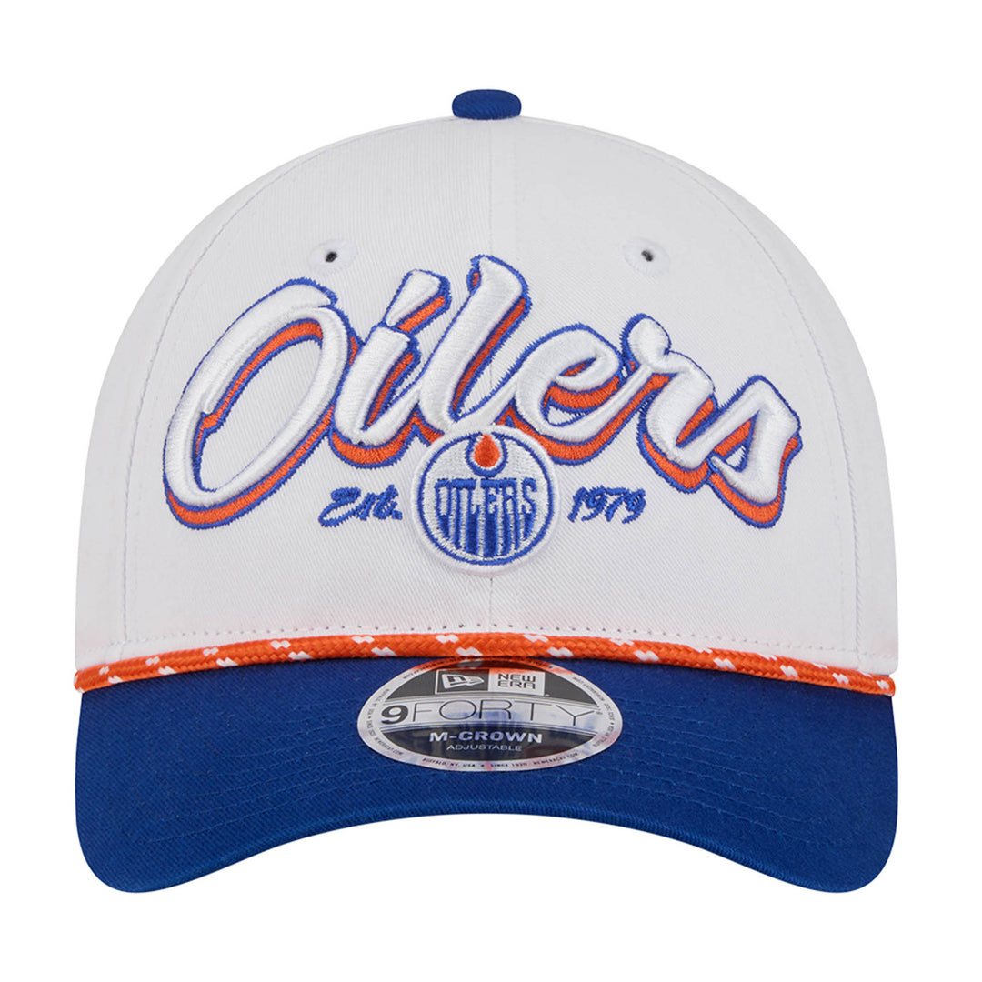 Edmonton Oilers Toddler New Era White & Blue Team Loyal 9FORTY M-Crown Adjustable Hat