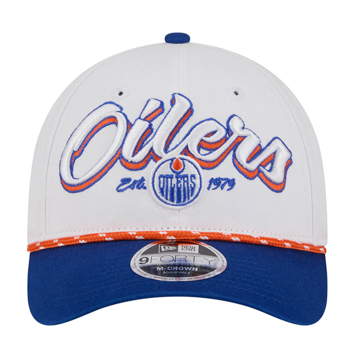 Edmonton Oilers Toddler New Era White & Blue Team Loyal 9FORTY M-Crown Adjustable Hat