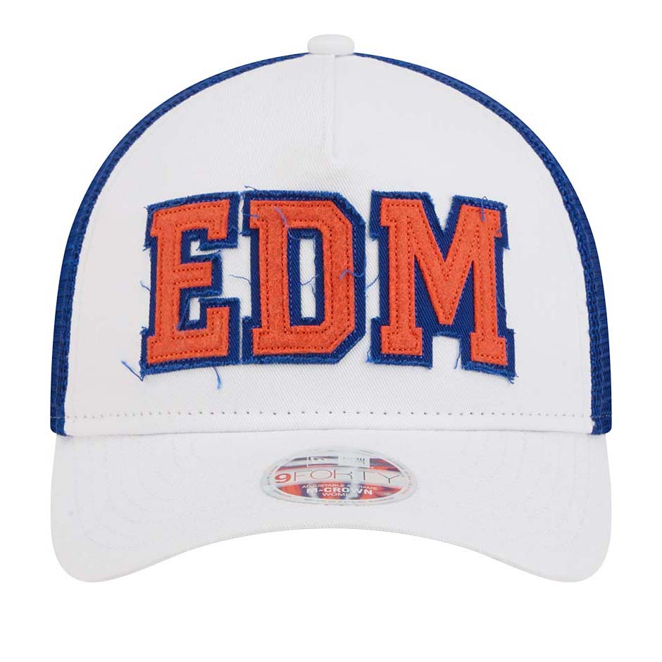 Edmonton Oilers Toddler New Era White & Blue Winner 9FORTY M-Crown Adjustable Hat