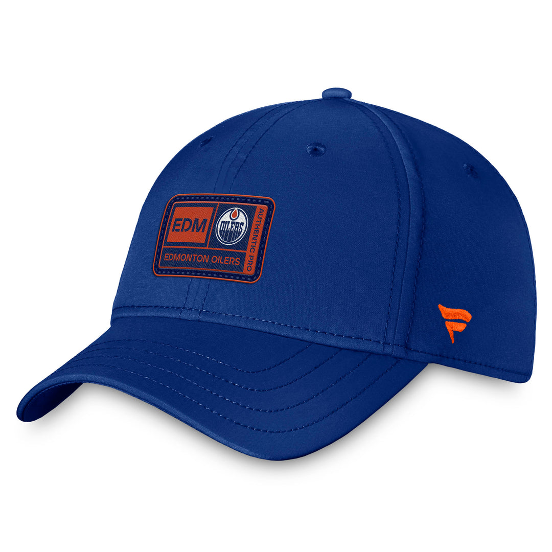 Edmonton Oilers Fanatics Blue 2023 NHL Training Camp Authentic Pro Flex Hat