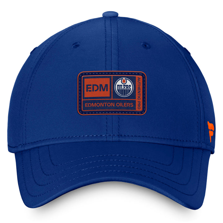 Edmonton Oilers Fanatics Blue 2023 NHL Training Camp Authentic Pro Flex Hat