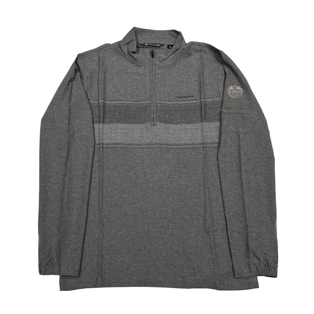 Edmonton Oilers TravisMathew Grey Low Roller Half-Zip Sweatshirt