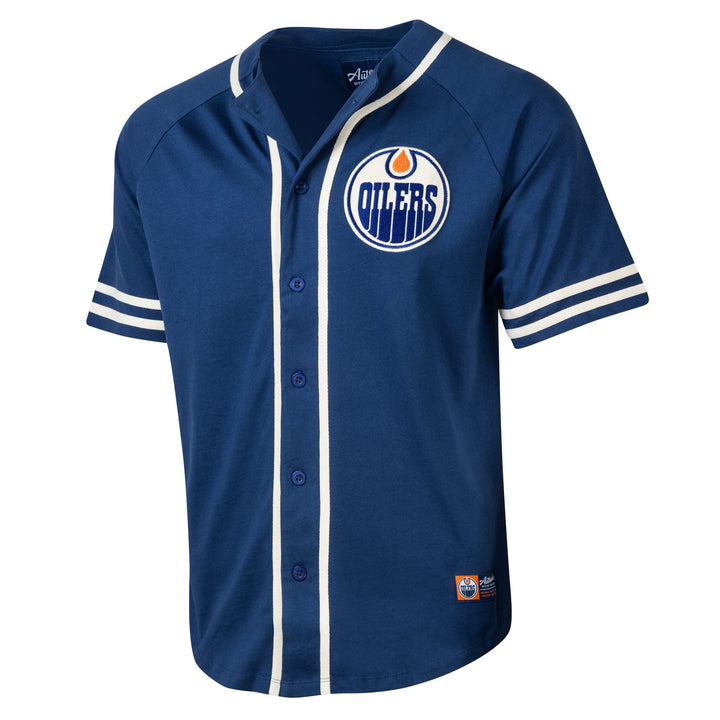 Edmonton Oilers Unisex Authentics Blue Baseball Relaxed Shirt