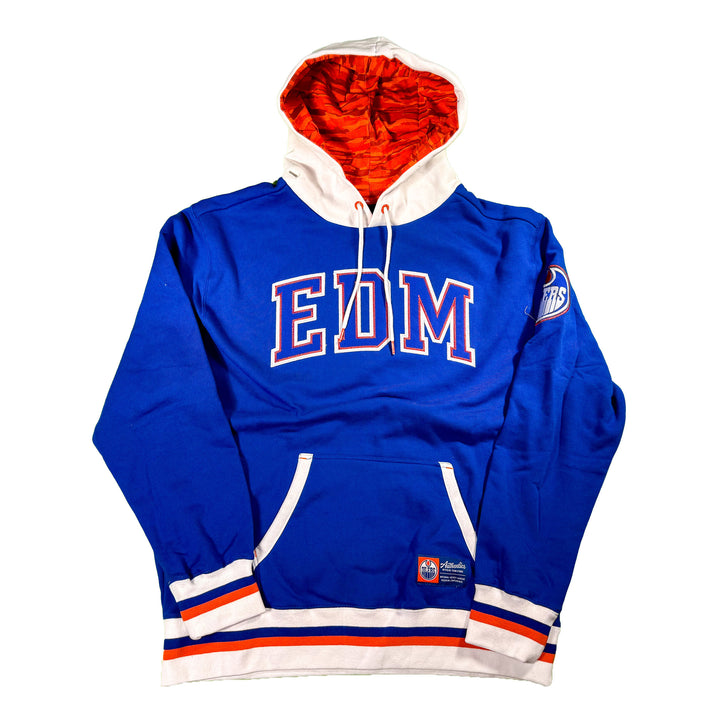 Edmonton Oilers Unisex Authentics Blue Hood Lining Color Blocked Hoodie