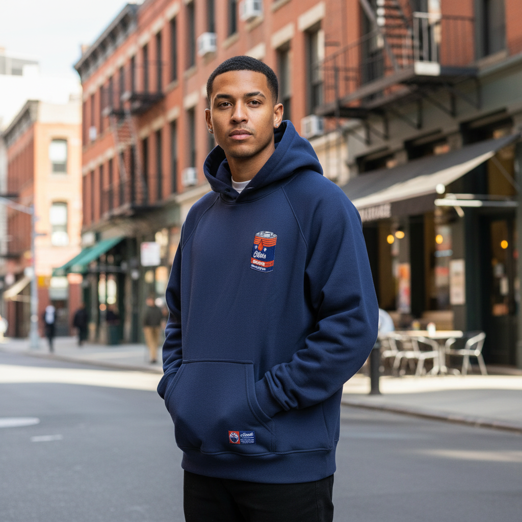 Edmonton Oilers Unisex Authentics Navy High-Octane Oversized Hoodie