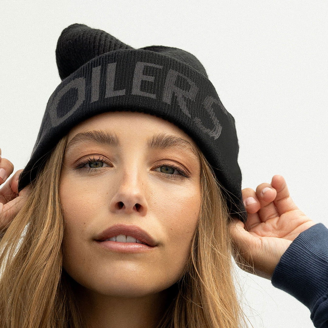 Edmonton Oilers Unisex Line Change Black Tonal Toque