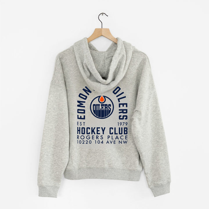 Edmonton Oilers Unisex Line Change Grey Team Full Zip Hoodie