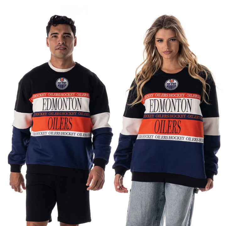 Edmonton Oilers Unisex The Wild Collective Colorblocked Multi Crewneck Sweatshirt