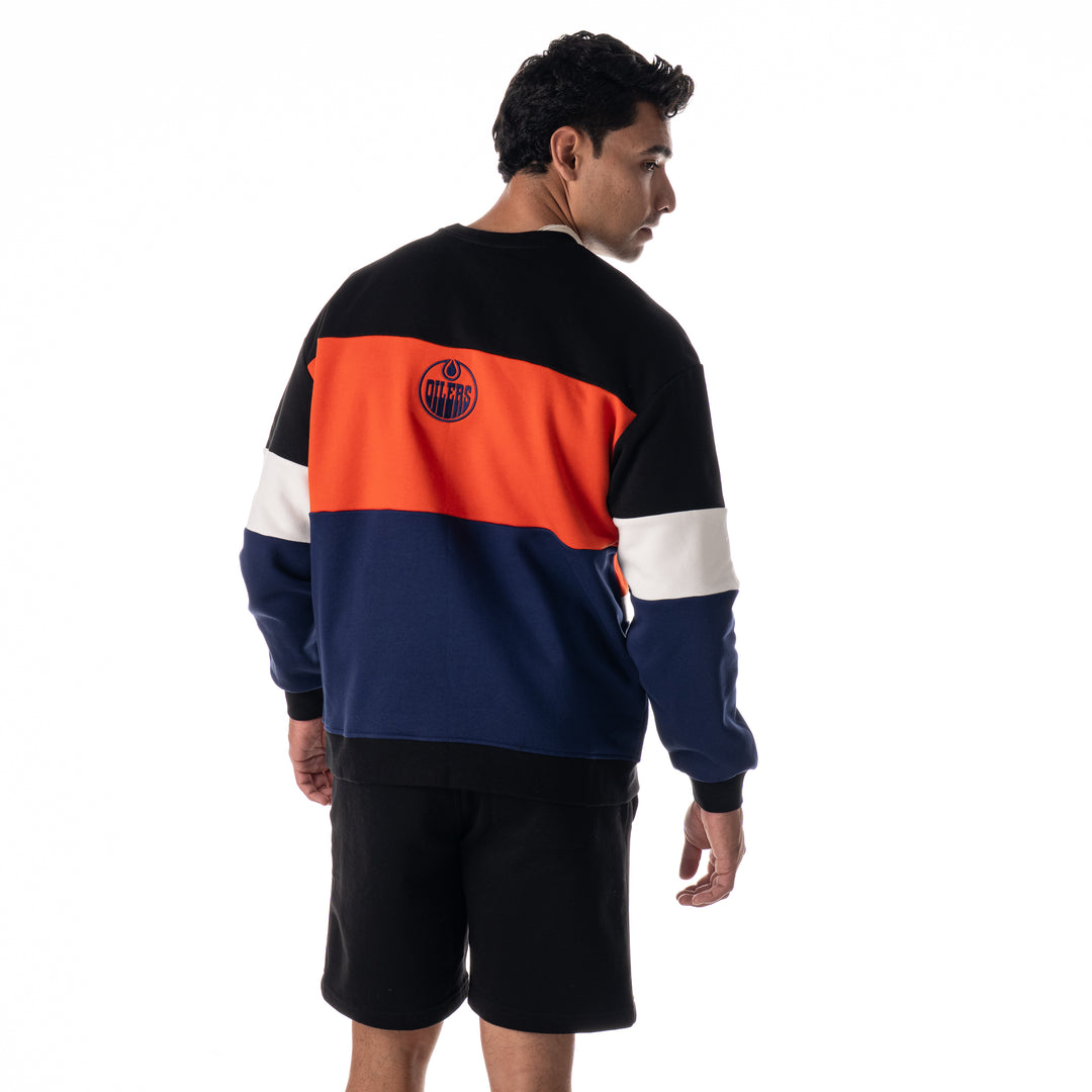 Edmonton Oilers Unisex The Wild Collective Colorblocked Multi Crewneck Sweatshirt