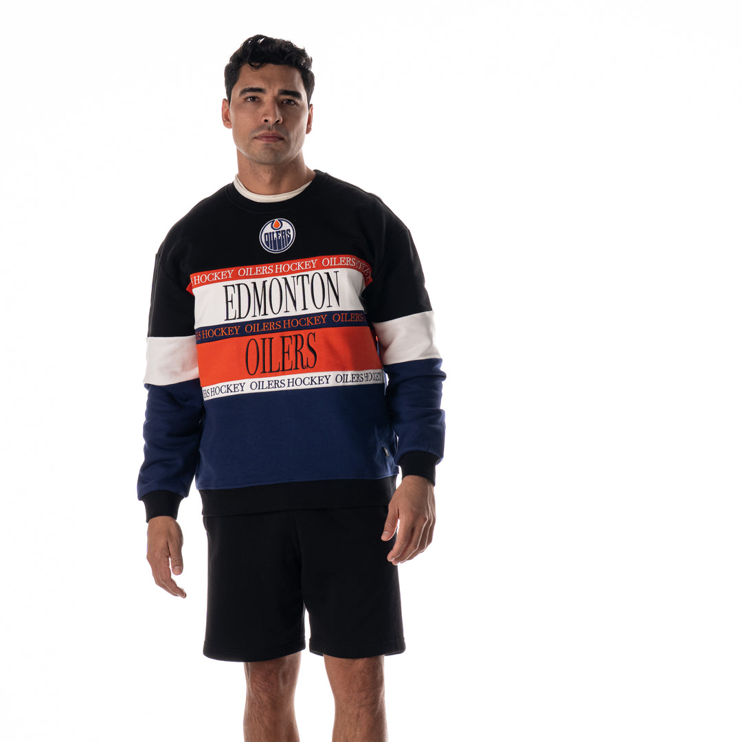 Edmonton Oilers Unisex The Wild Collective Colorblocked Multi Crewneck Sweatshirt