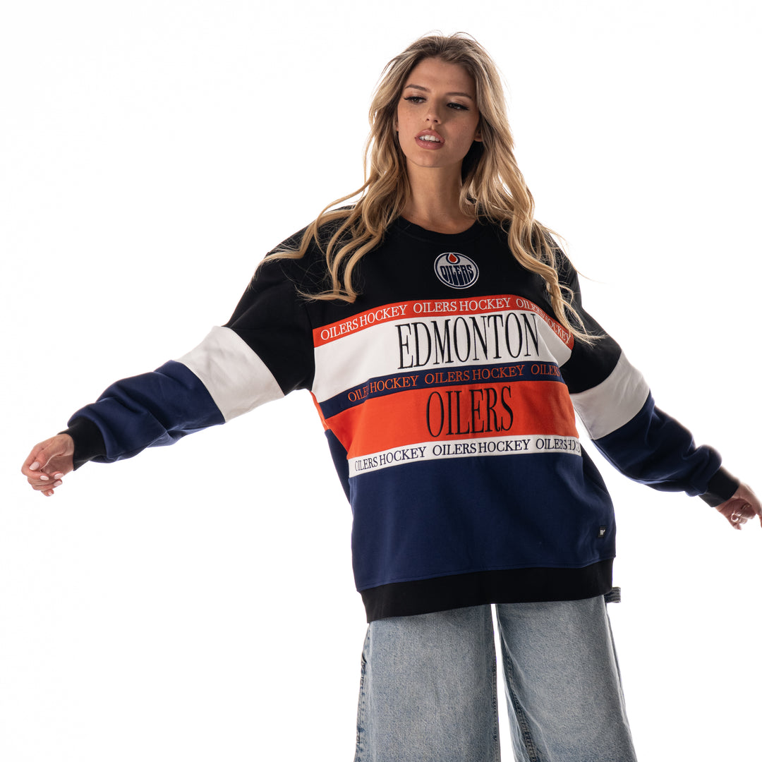 Edmonton Oilers Unisex The Wild Collective Colorblocked Multi Crewneck Sweatshirt