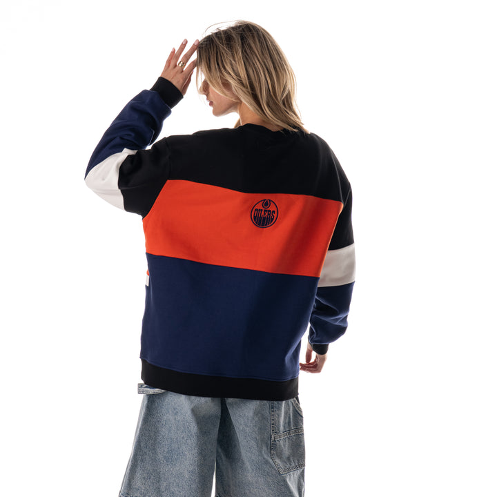 Edmonton Oilers Unisex The Wild Collective Colorblocked Multi Crewneck Sweatshirt