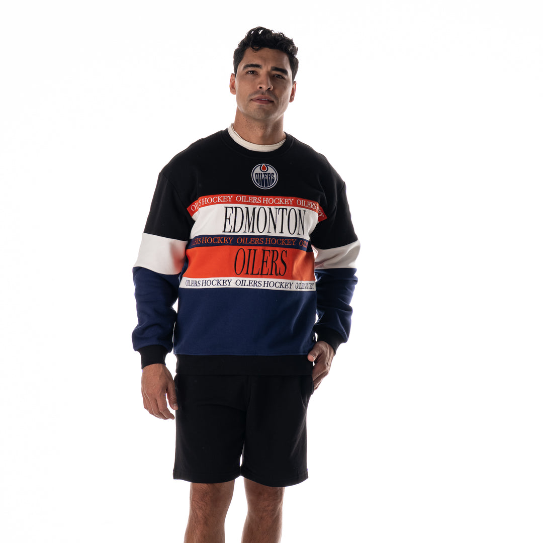 Edmonton Oilers Unisex The Wild Collective Colorblocked Multi Crewneck Sweatshirt