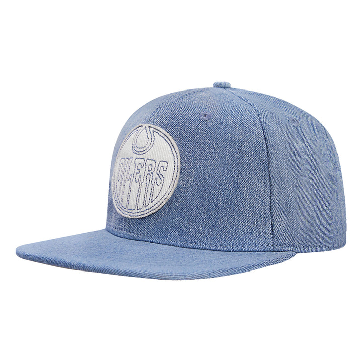 Edmonton Oilers Pro Standard Varsity Blues Denim Blue Snapback Hat