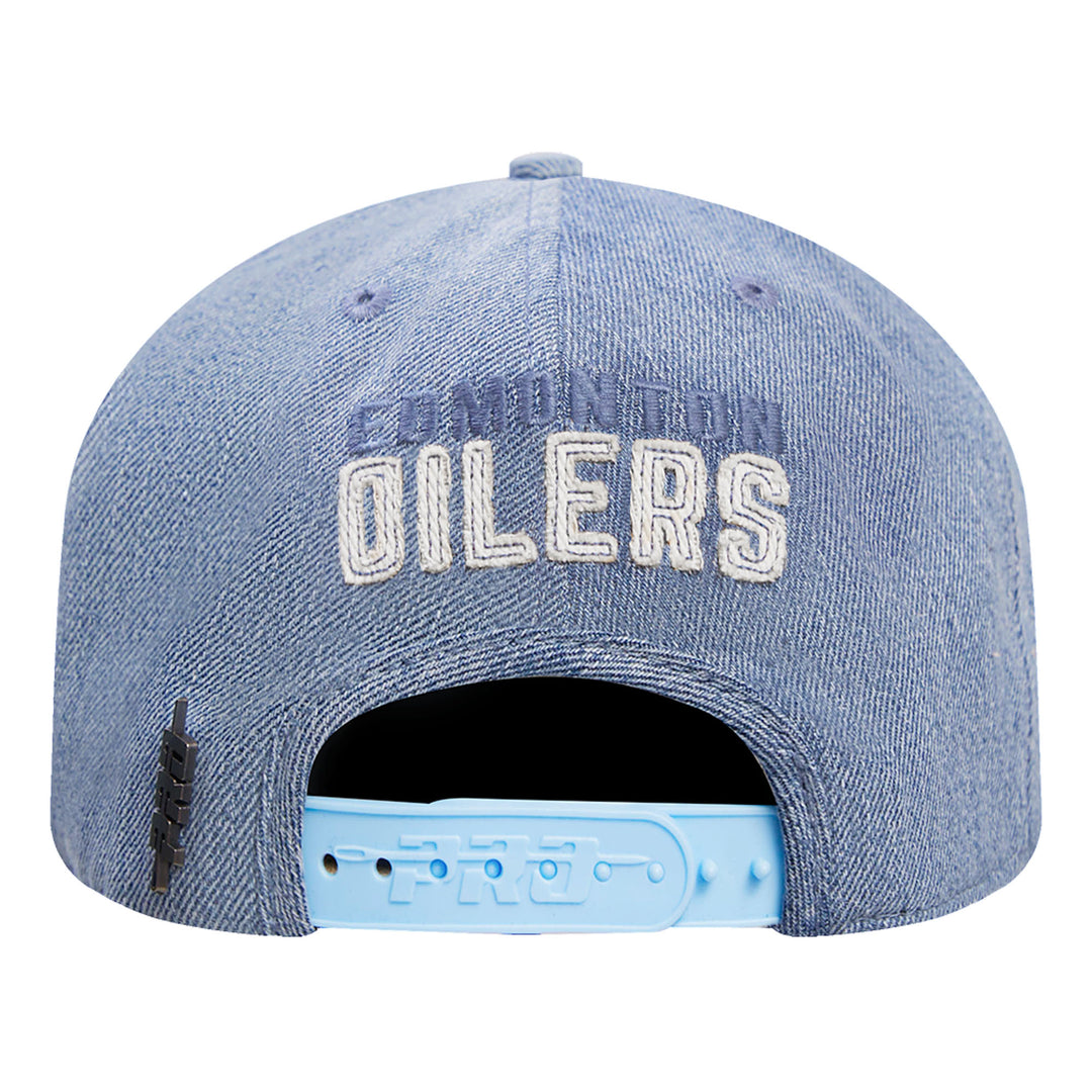 Edmonton Oilers Pro Standard Varsity Blues Denim Blue Snapback Hat