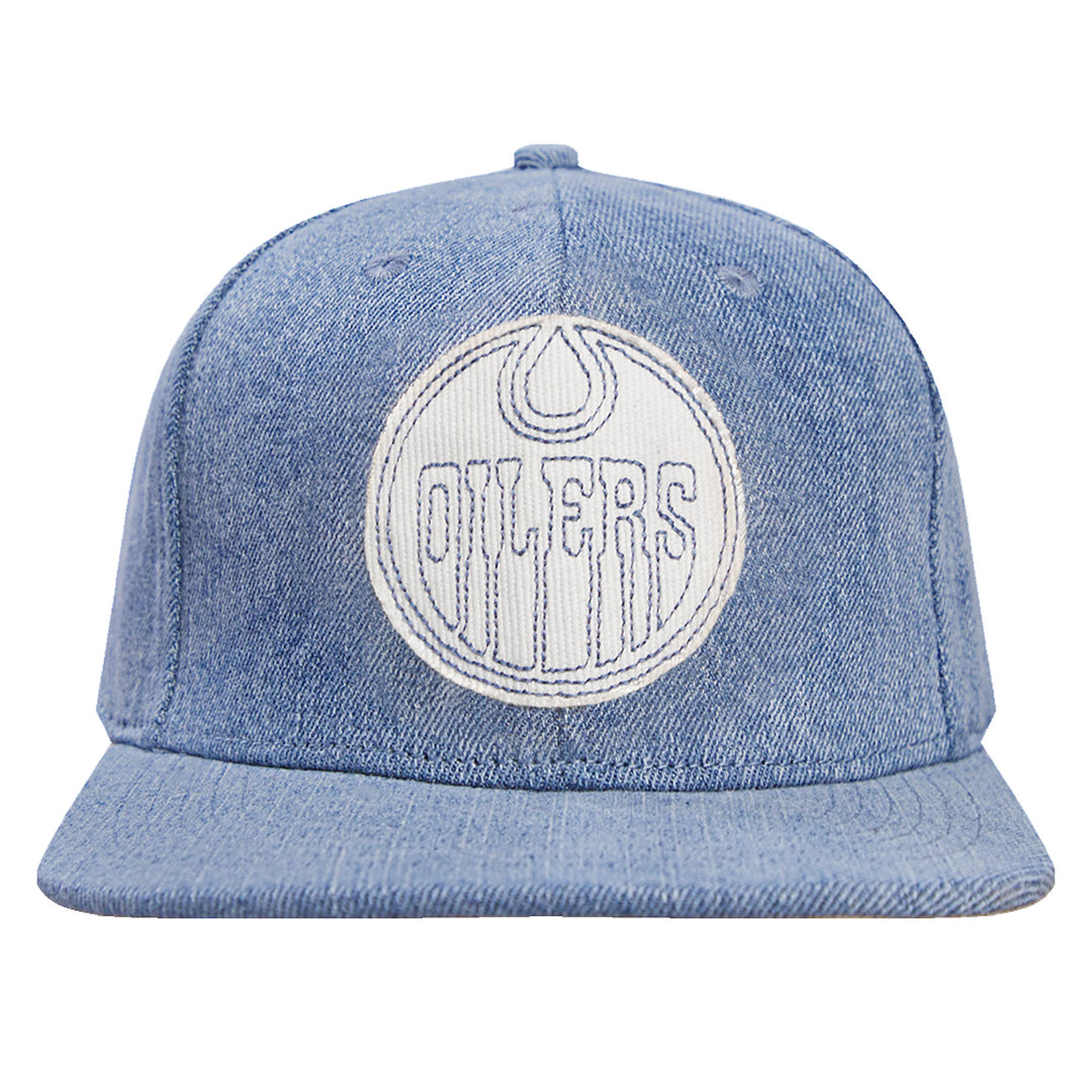 Edmonton Oilers Pro Standard Varsity Blues Denim Blue Snapback Hat