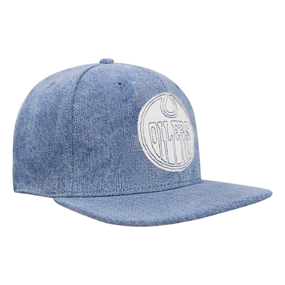 Edmonton Oilers Pro Standard Varsity Blues Denim Blue Snapback Hat