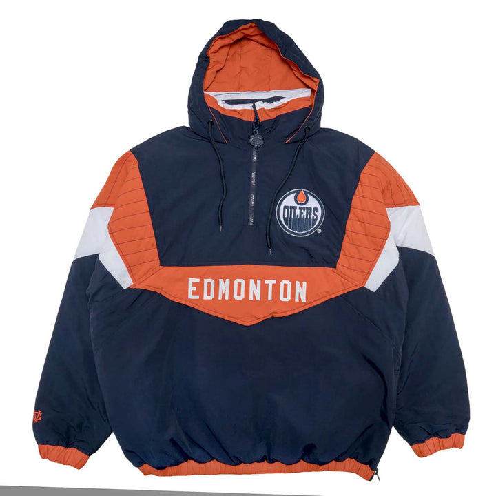 Edmonton Oilers Violent Gentlemen Navy & Orange Half-Zip Jacket