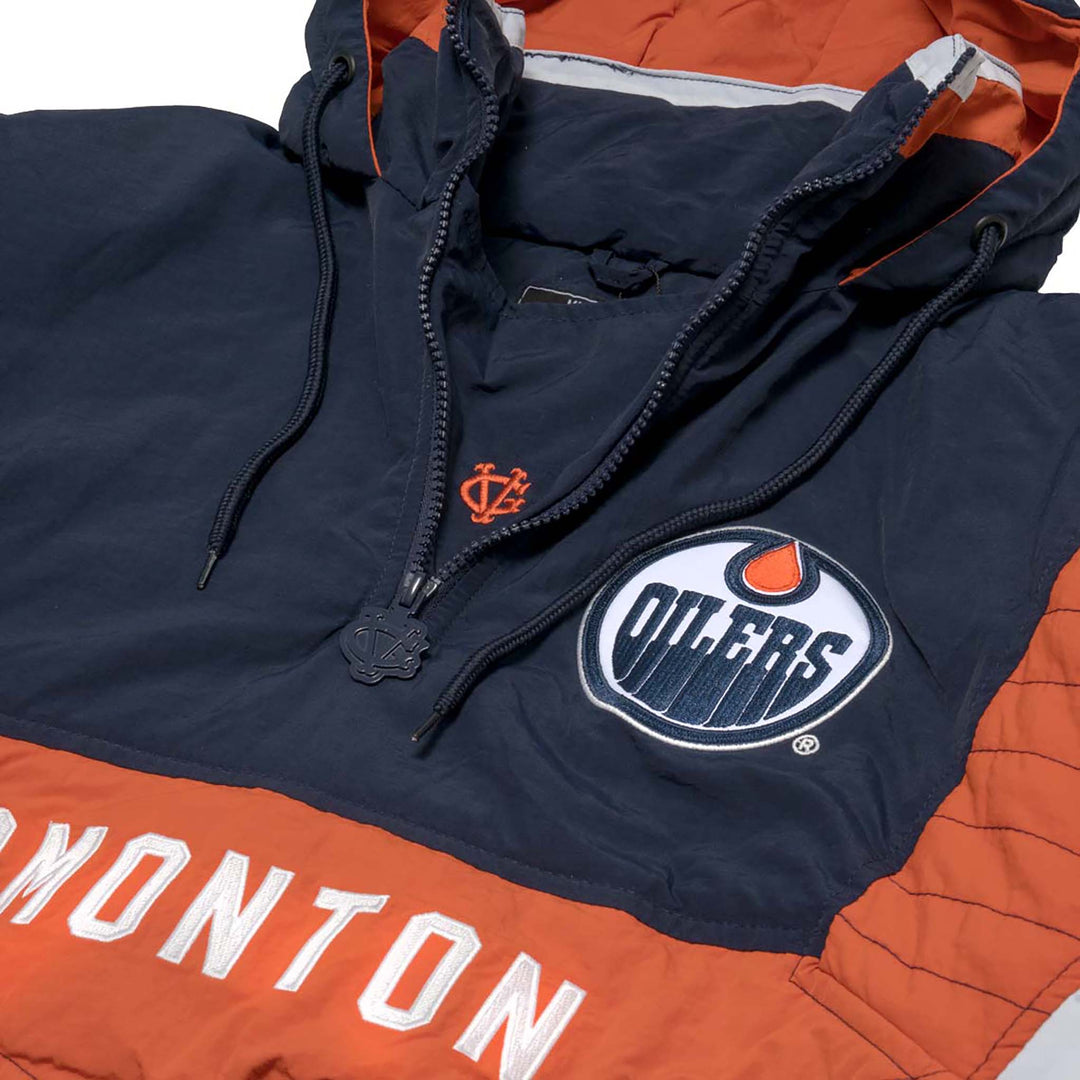 Edmonton Oilers Violent Gentlemen Navy & Orange Half-Zip Jacket