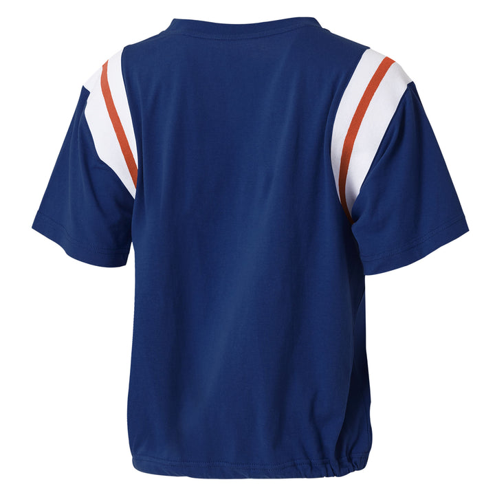 Edmonton Oilers Women's WEAR by Erin Andrews Navy Cinched Colorblock T-Shirt