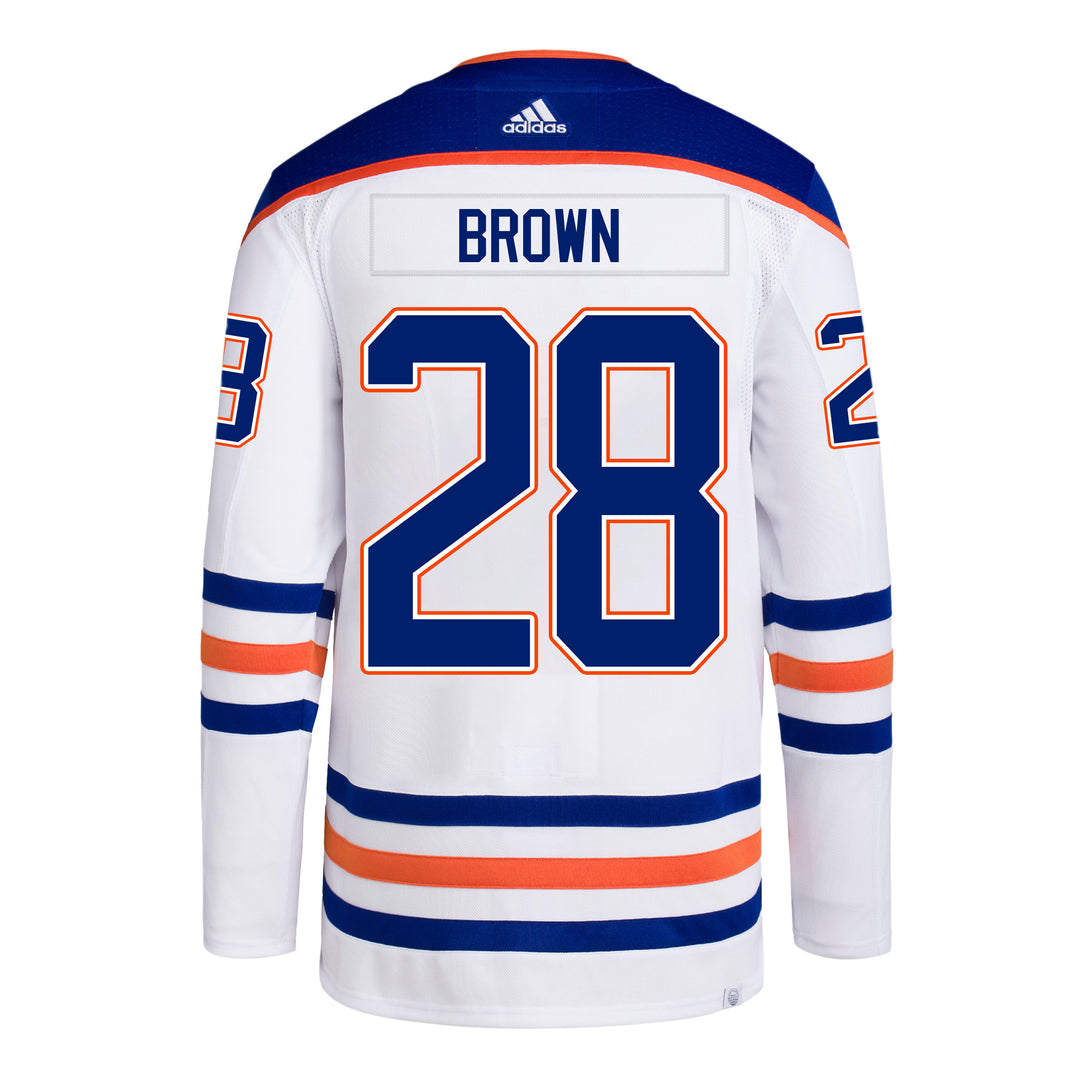 Connor Brown Edmonton Oilers adidas Primegreen Authentic White Away Jersey