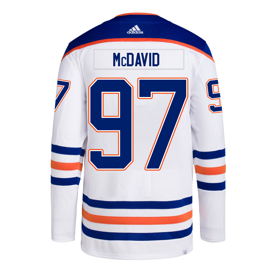 Connor McDavid Edmonton Oilers adidas Primegreen Authentic White Away Jersey