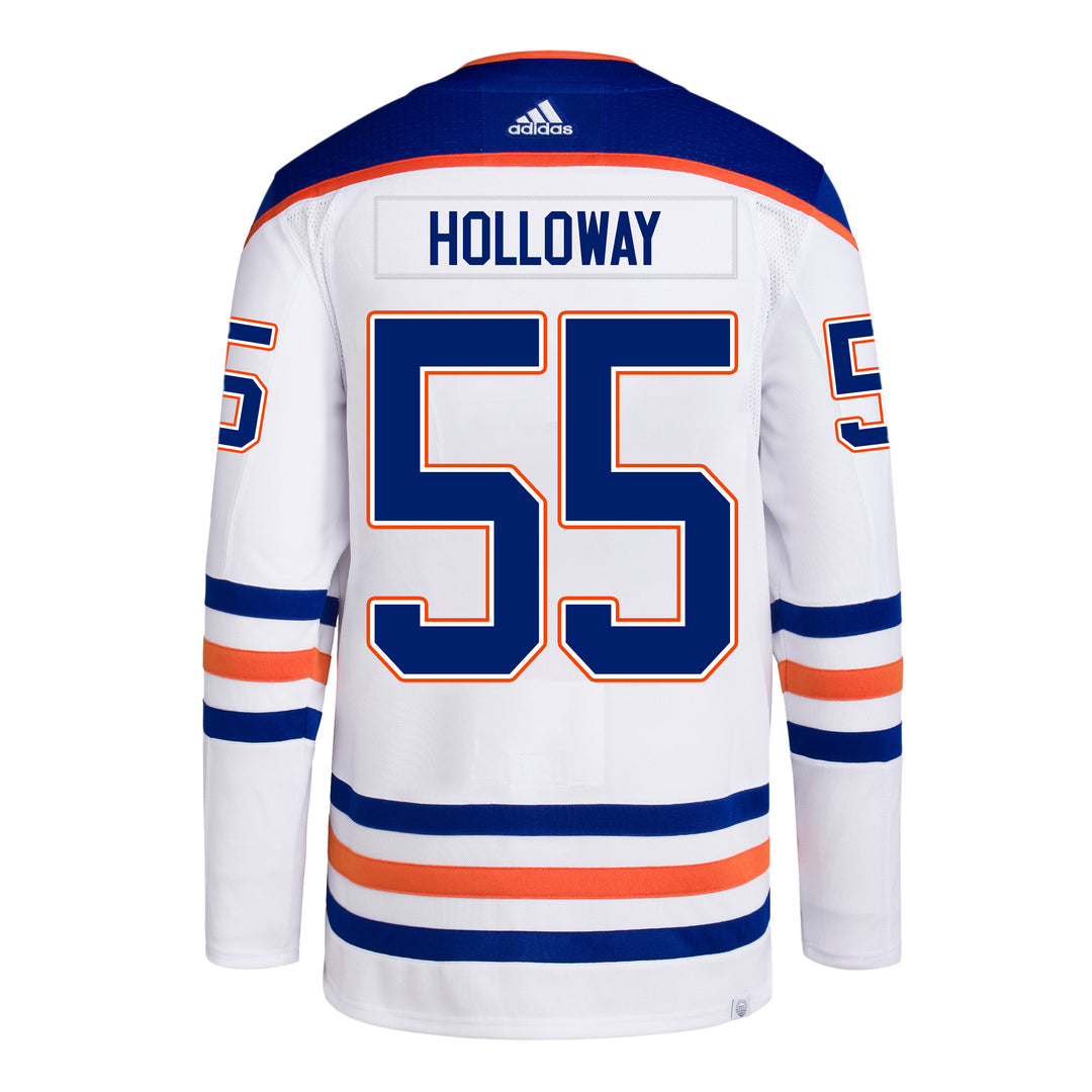 Dylan Holloway Edmonton Oilers adidas Primegreen Authentic White Away Jersey