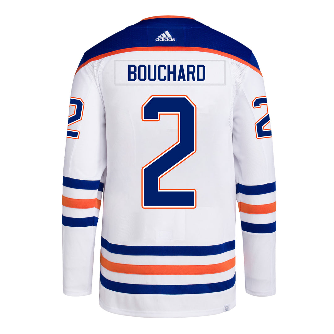 Evan Bouchard Edmonton Oilers adidas Primegreen Authentic White Away Jersey