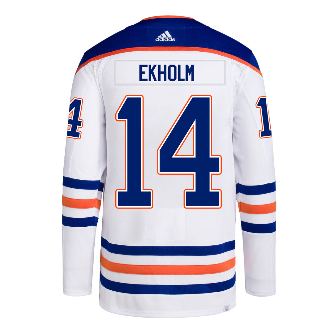 Mattias Ekholm Edmonton Oilers adidas Primegreen Authentic White Away Jersey