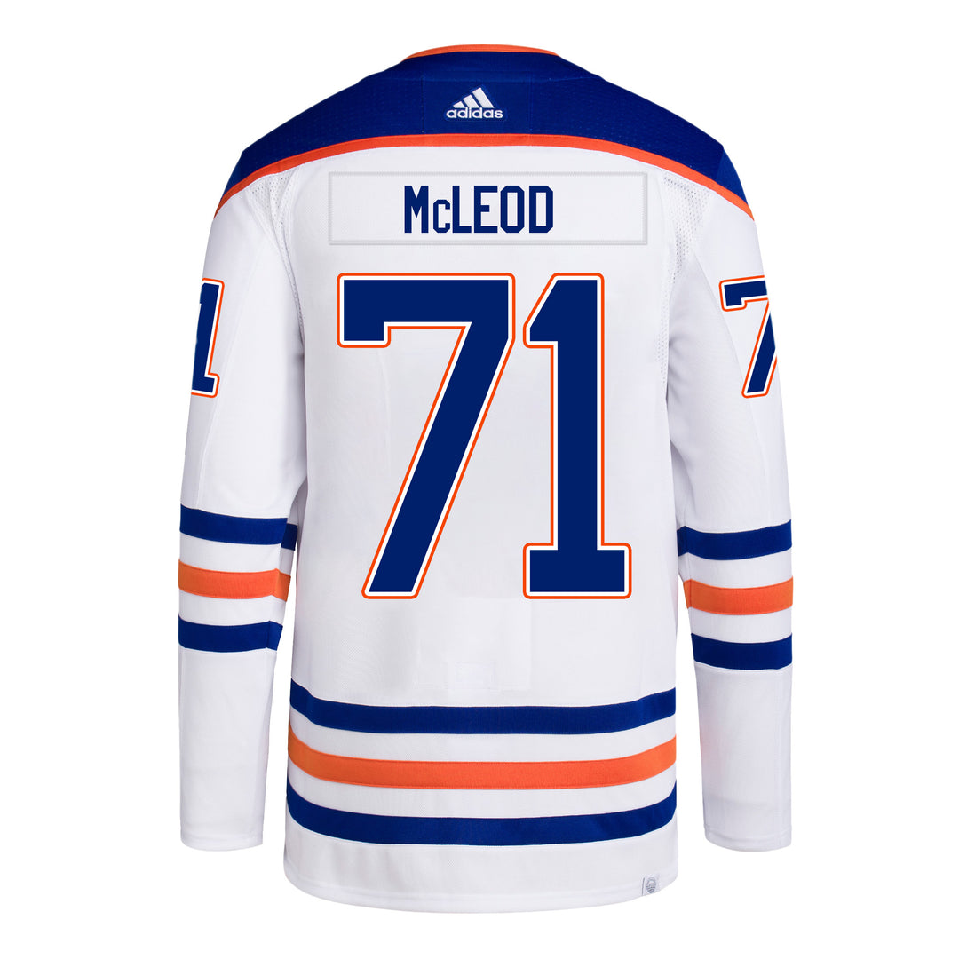 Ryan McLeod Edmonton Oilers adidas Primegreen Authentic White Away Jersey