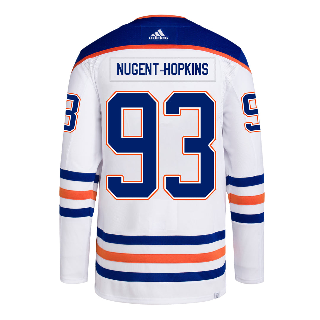 Ryan Nugent-Hopkins Edmonton Oilers adidas Primegreen Authentic White Away Jersey