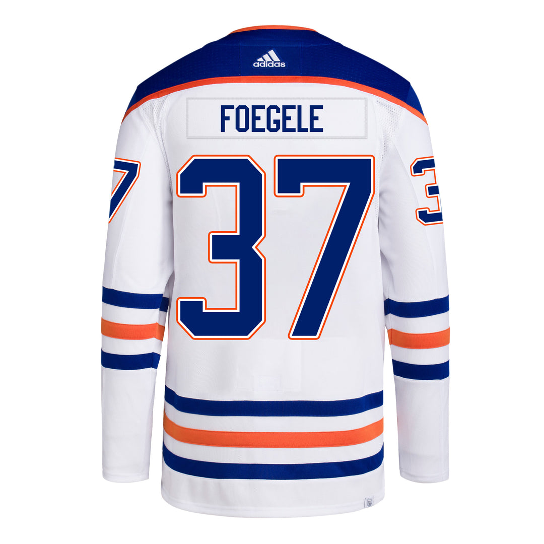 Warren Foegele Edmonton Oilers adidas Primegreen Authentic White Away Jersey