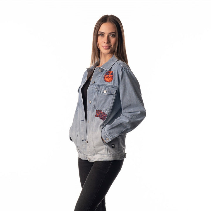 Edmonton Oilers Women's The Wild Collective Denim Jacket