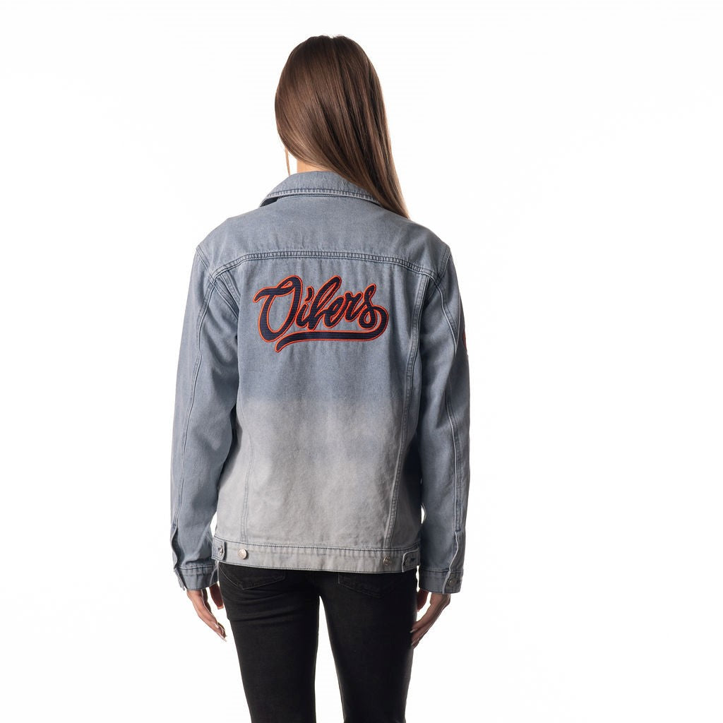 Edmonton Oilers Women's The Wild Collective Denim Jacket