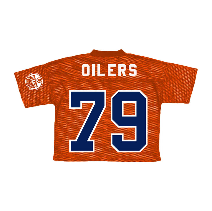 Edmonton Oilers Women's Authentics Orange Mesh V-Neck Cropped Jersey