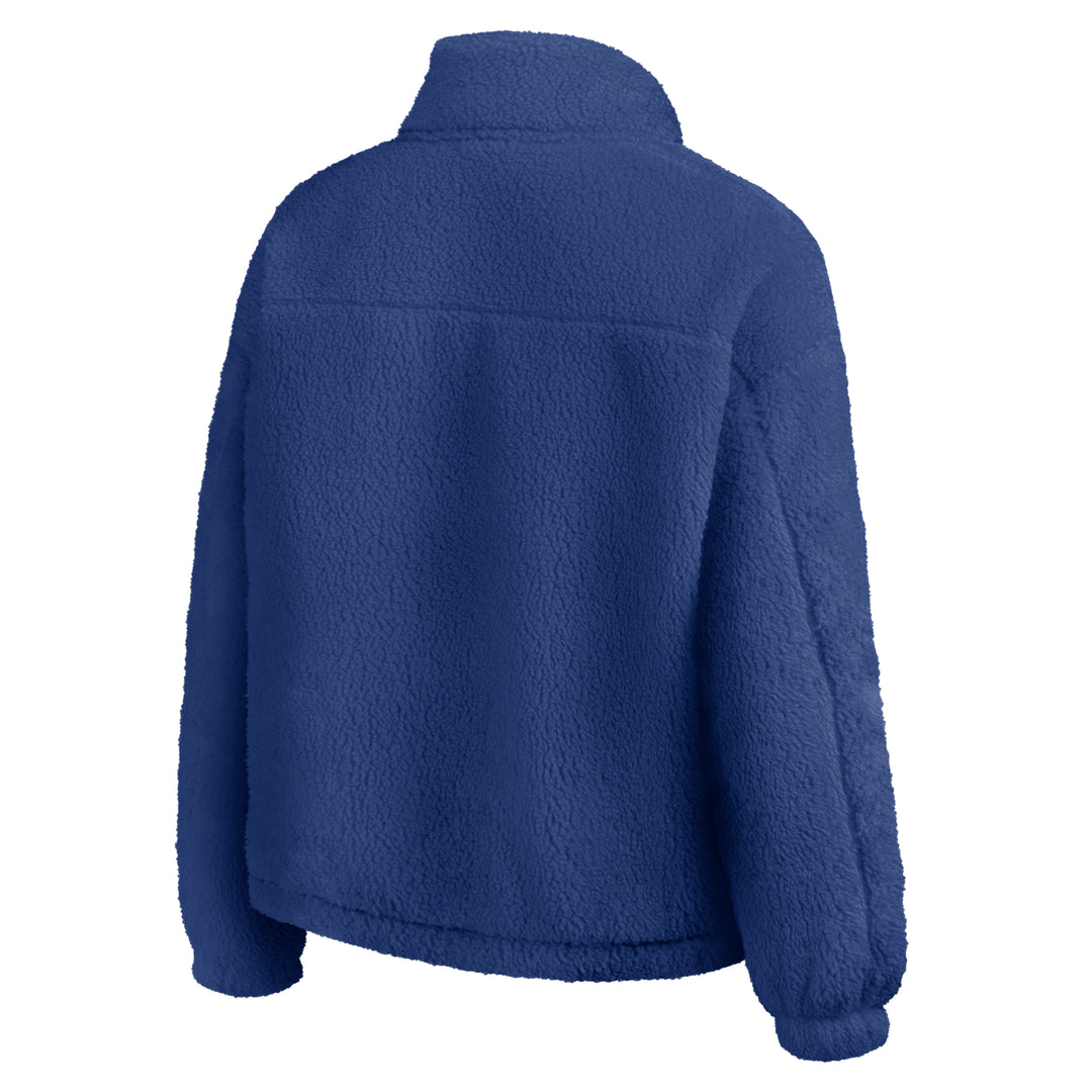 Edmonton Oilers Women's Fanatics Blue Breakout Sherpa Half-Zip Sweatshirt