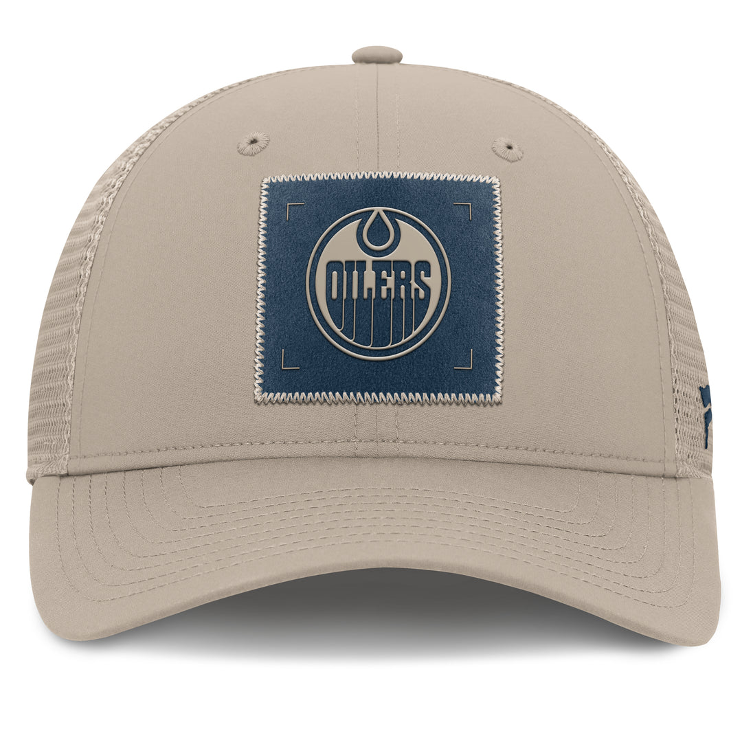 Edmonton Oilers Women's Fanatics Cream 2026-27 Authentic Pro Road Mesh Snapback Hat