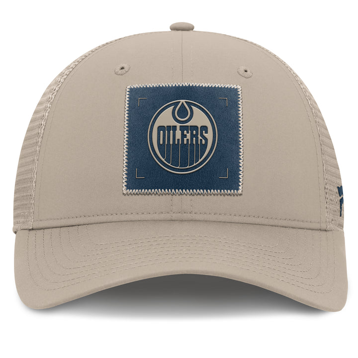 Edmonton Oilers Women's Fanatics Cream 2026-27 Authentic Pro Road Mesh Snapback Hat