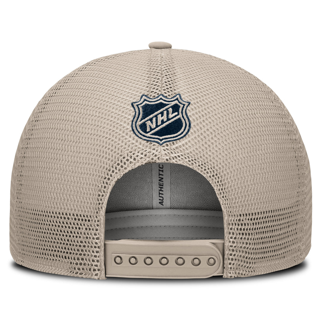 Edmonton Oilers Women's Fanatics Cream 2026-27 Authentic Pro Road Mesh Snapback Hat